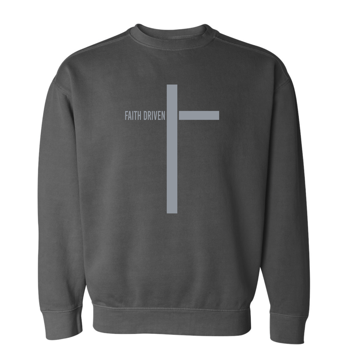 Faith Driven Crewneck ⁄⁄ Comfort Colors Pepper \u2013 Froning Farms