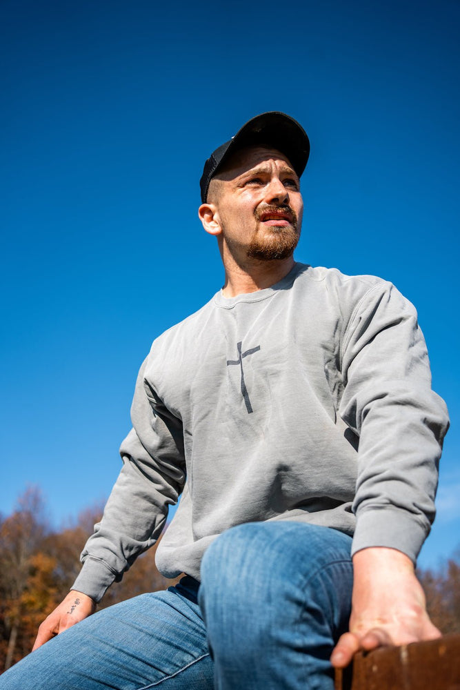 
                  
                    Faith Driven Cross Crewneck // Comfort Colors Light Grey
                  
                