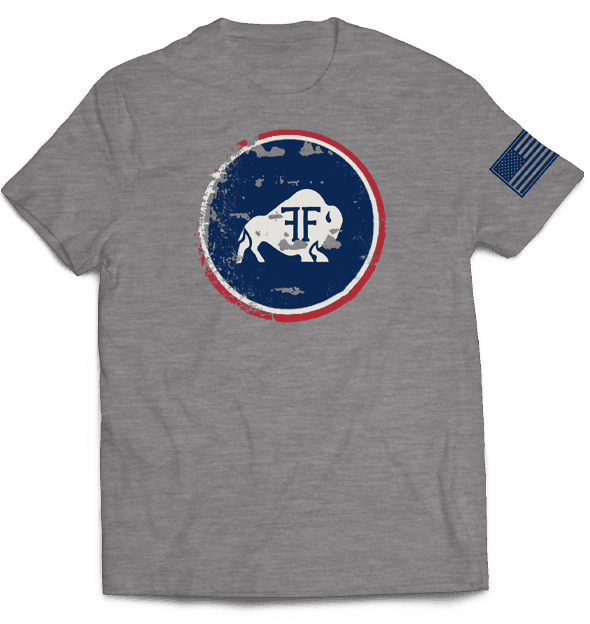 Red White & Bison Tee